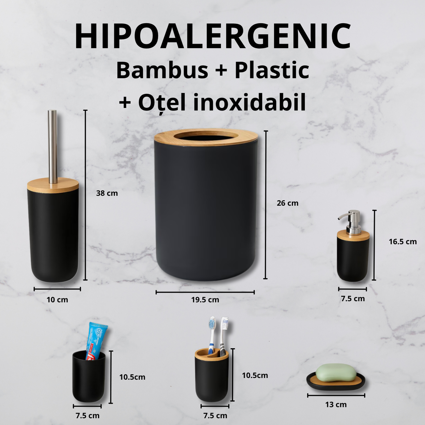 Set accesorii baie, 6 piese