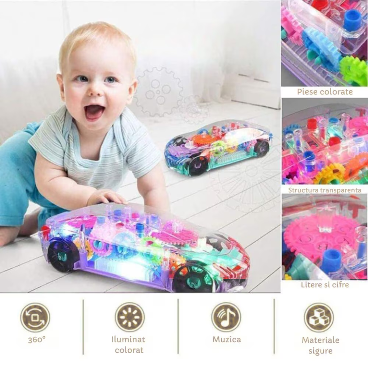 Masinuta transparenta multicolor