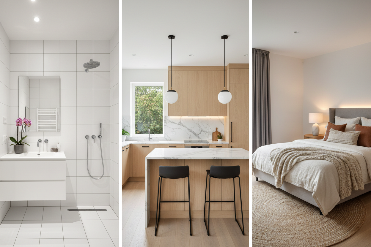 imagen del interio del hogar, baño, cocina, habitacion